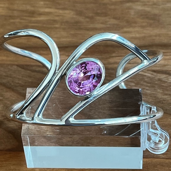 NWT Sterling Pink Topaz Cuff Small